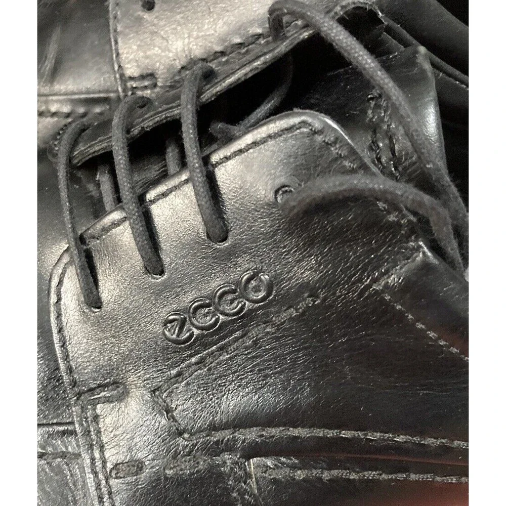 Ecco Mens Black Leather‎ Lace Up Loafers Size 45 (US 11)